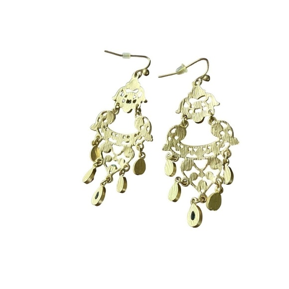 Vintage Multicolor Long Chandelier Earrings - Picture 2 of 4